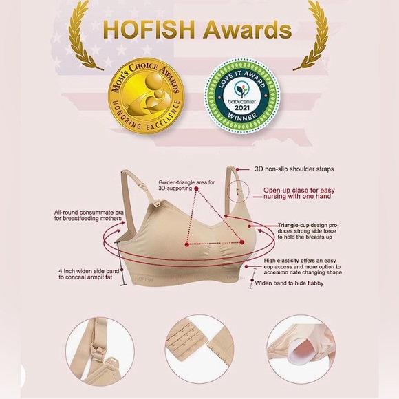 HOFISH 3PACK Nursing Maternity Bras Size L (NEW) - Picture 2 of 5